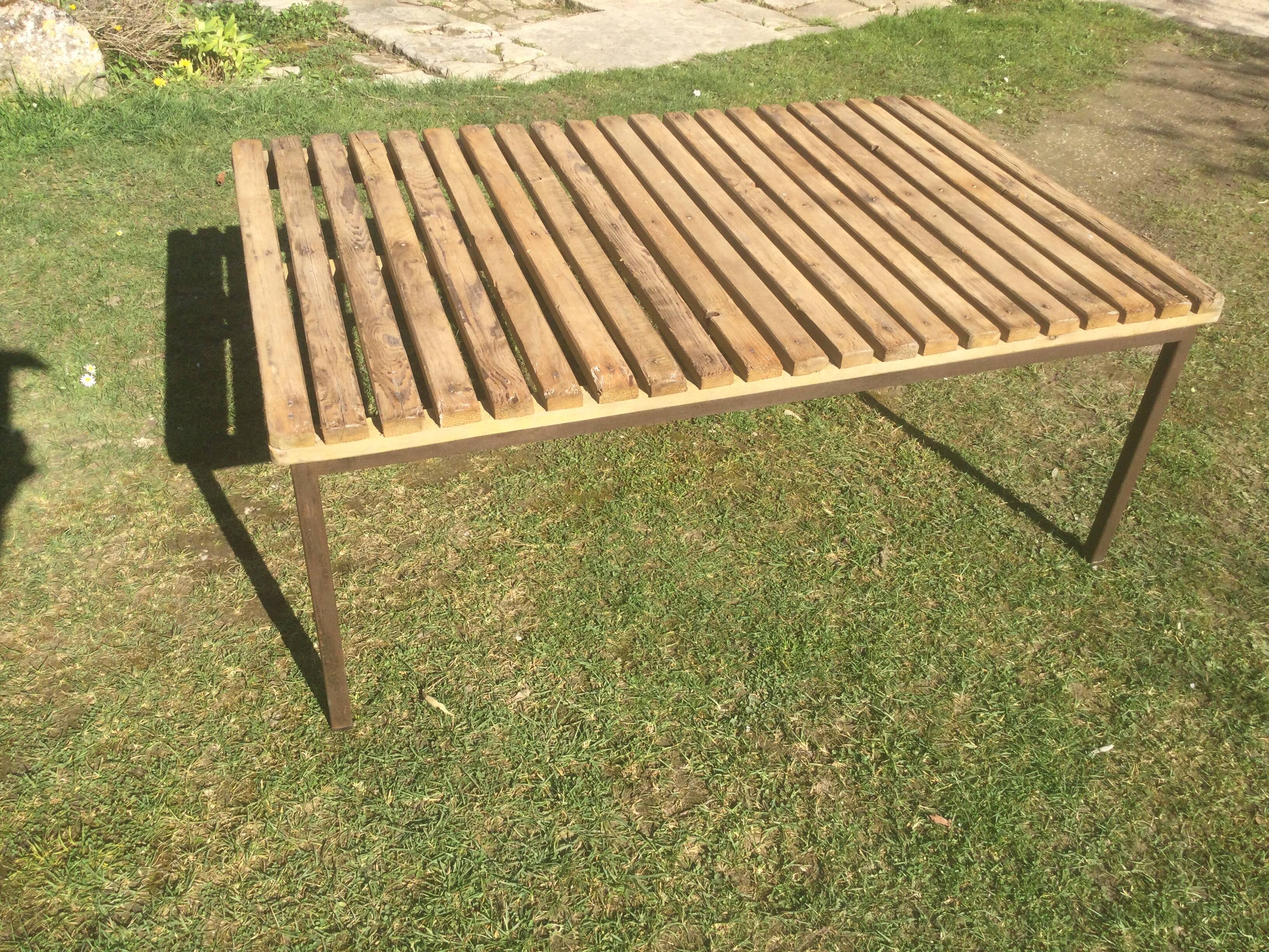 Wood and iron coffee table