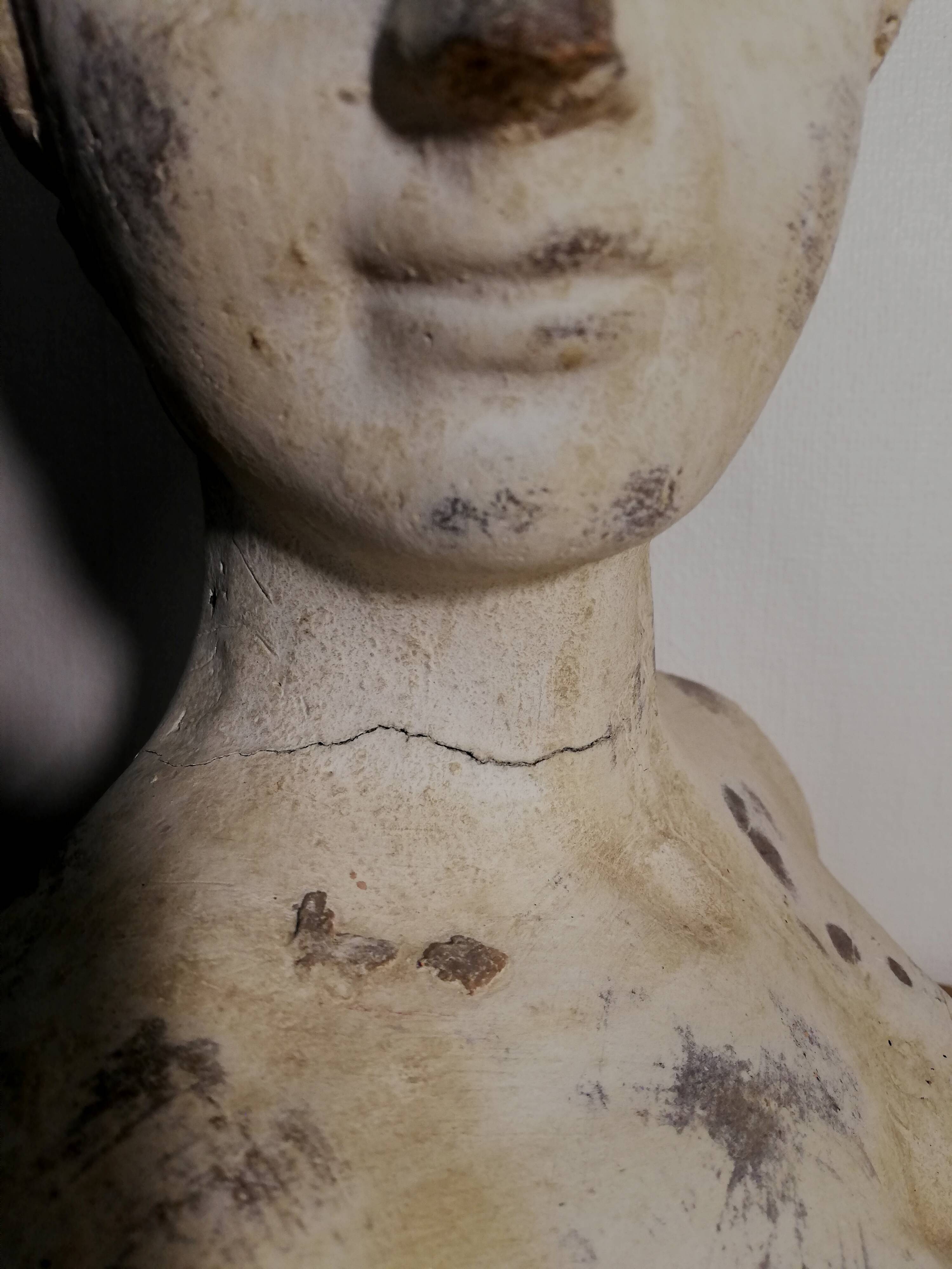 20th century plaster woman bust