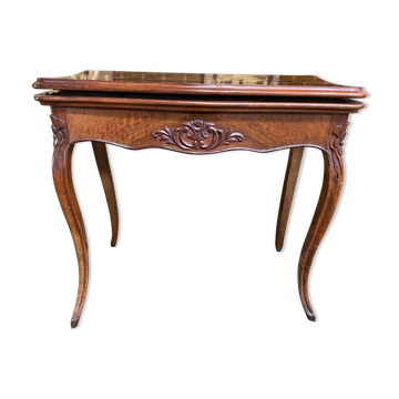 Louis XV style game table in walnut