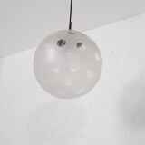Curtained glass globe suspension