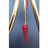 60's glass and brass wall light