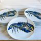 Service de 12 assiettes à poisson porcelaine Pillivuyt décor Homard