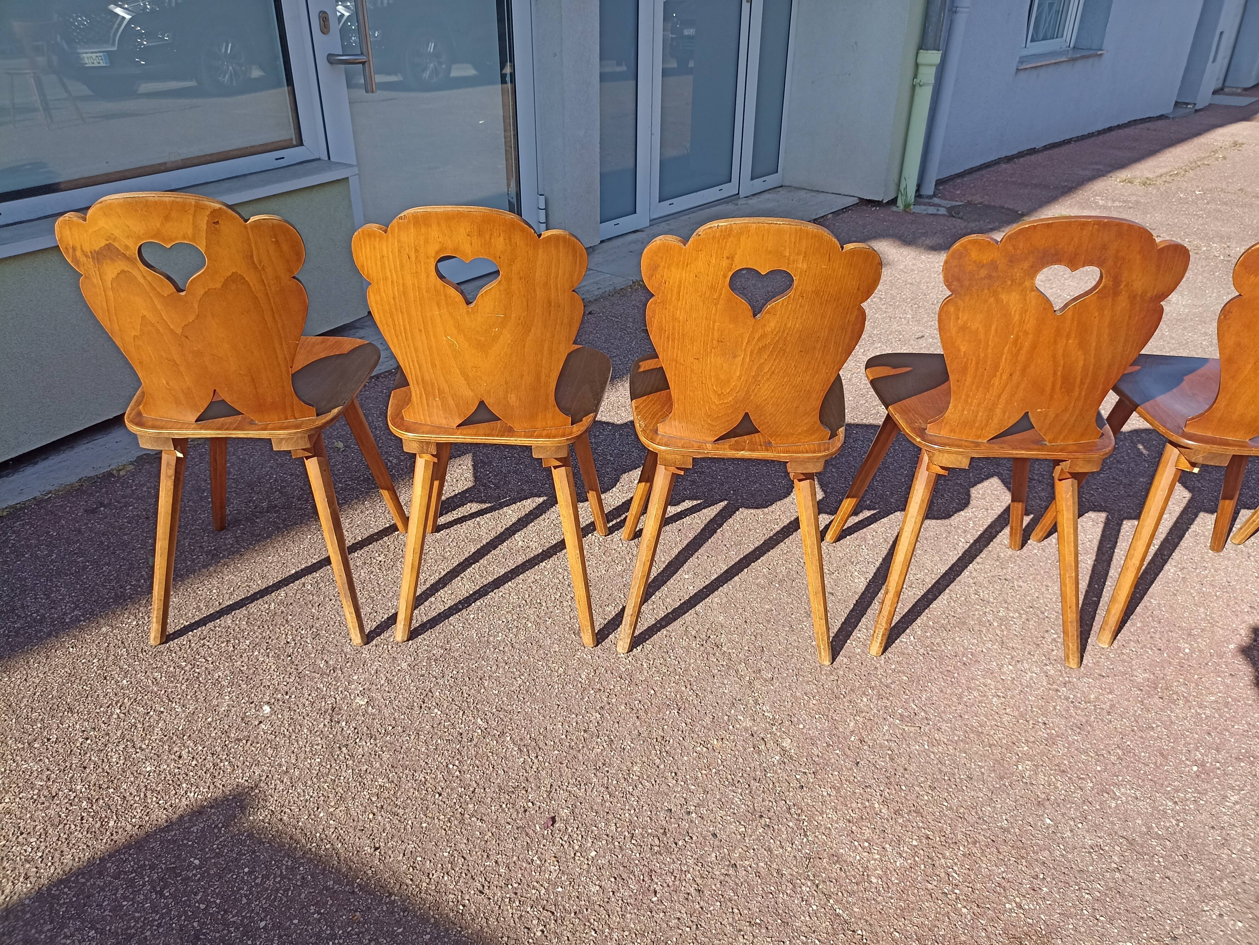 Lot 8 chairs bistro brasserie chalet mountain deco