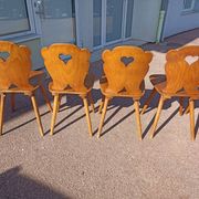 Lot 8 chaises bistrot brasserie chalet déco de montagne