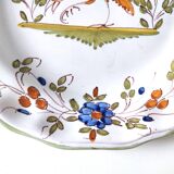 Moustiers earthenware decorative plate with bird