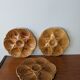 Set of 3 vintage brown Sarreguemines majolica oyster plates.