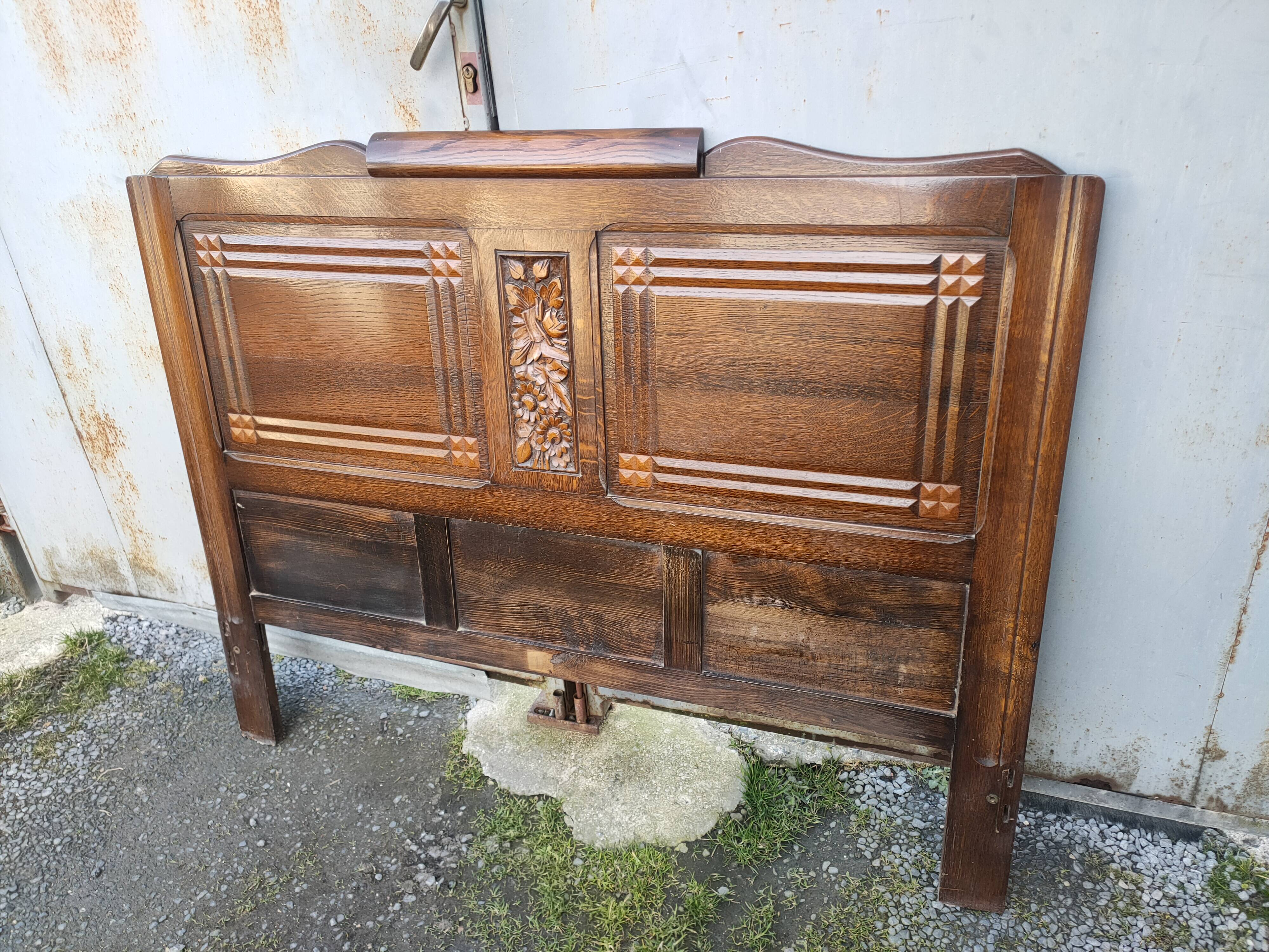 1950s oak headboard