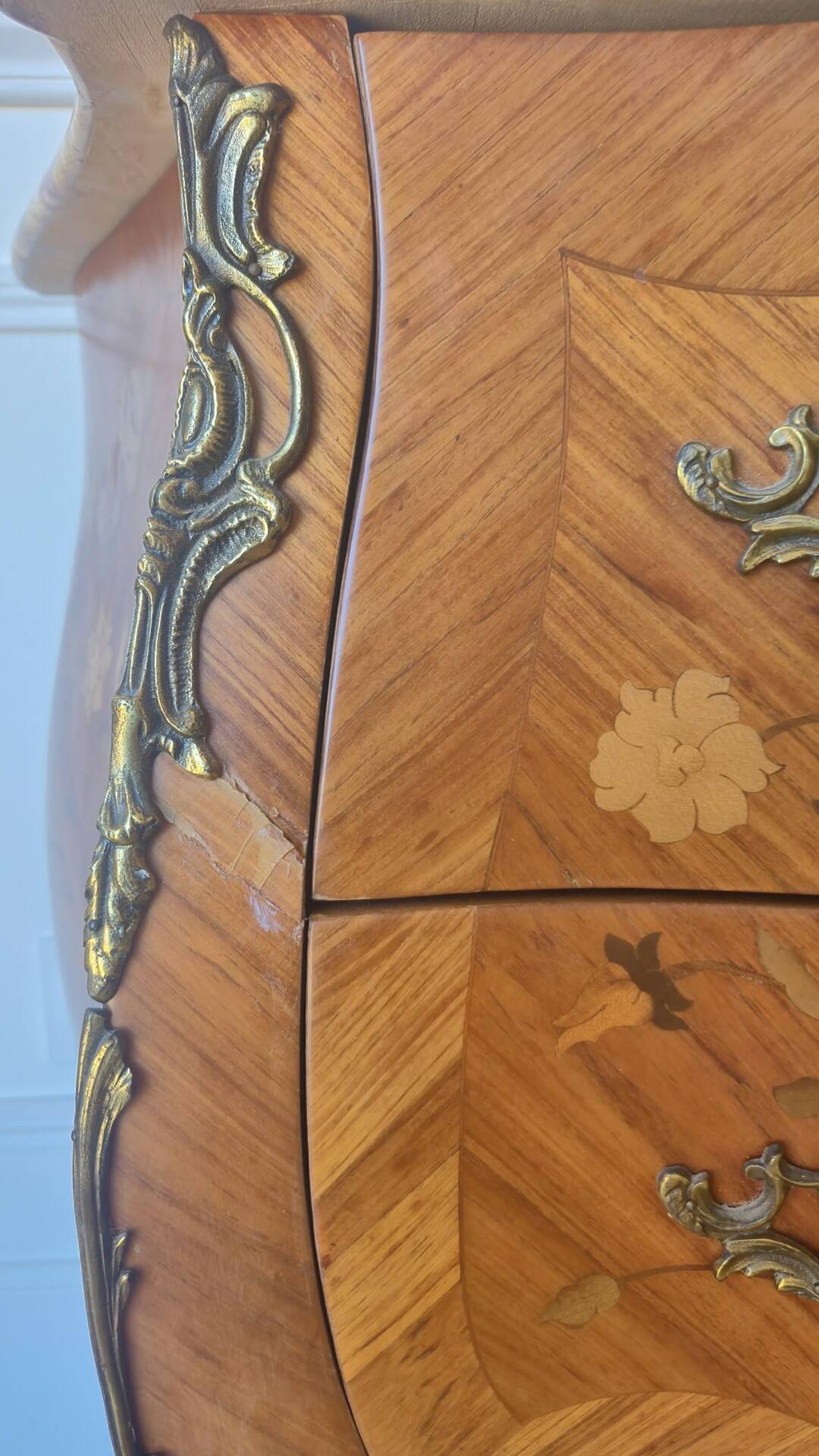 Two-drawer sautéuse in Louis XV style, stamped Skalski.