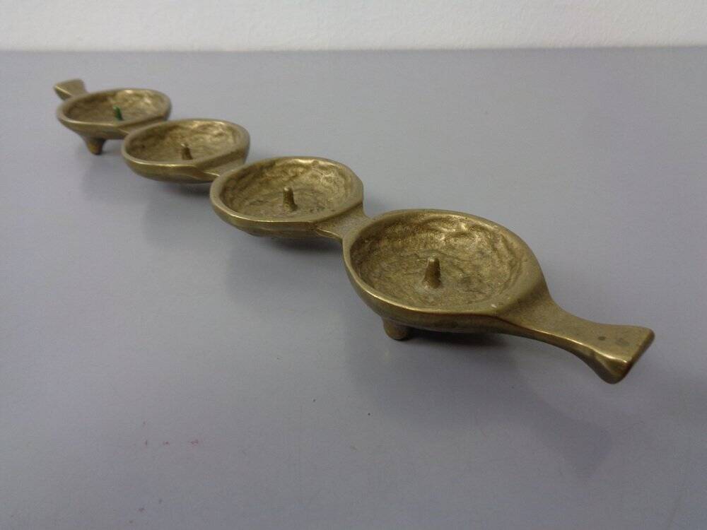 Brutalist Bronze Candleholder by Michael Harjes, 1960s