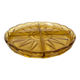 Aperoty servant dish in amber glass