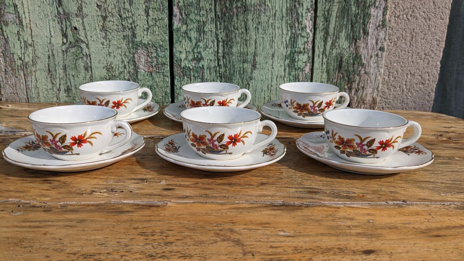 Lot de six tasses Digoin modèle Trouvère