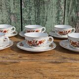 Set of six Digoin cups, Trouvère model