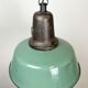 Industrial green enamel factory lamp with cast iron top, 1960s