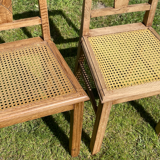 Black chairs and cannage