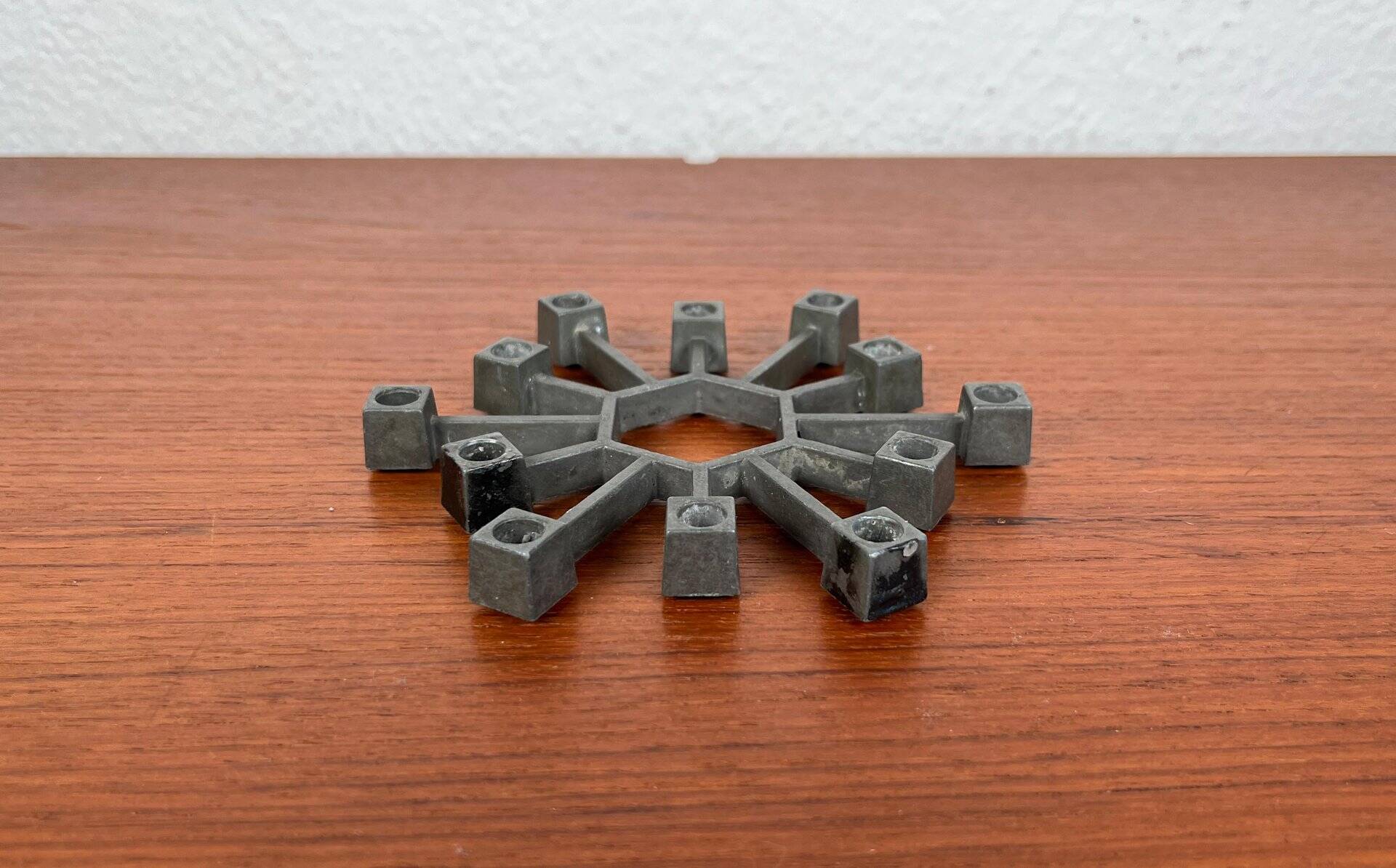Brutalist Danish candlestick in cast iron from the mid-century by Jens H. Quistgaard for Paro, 1960s.