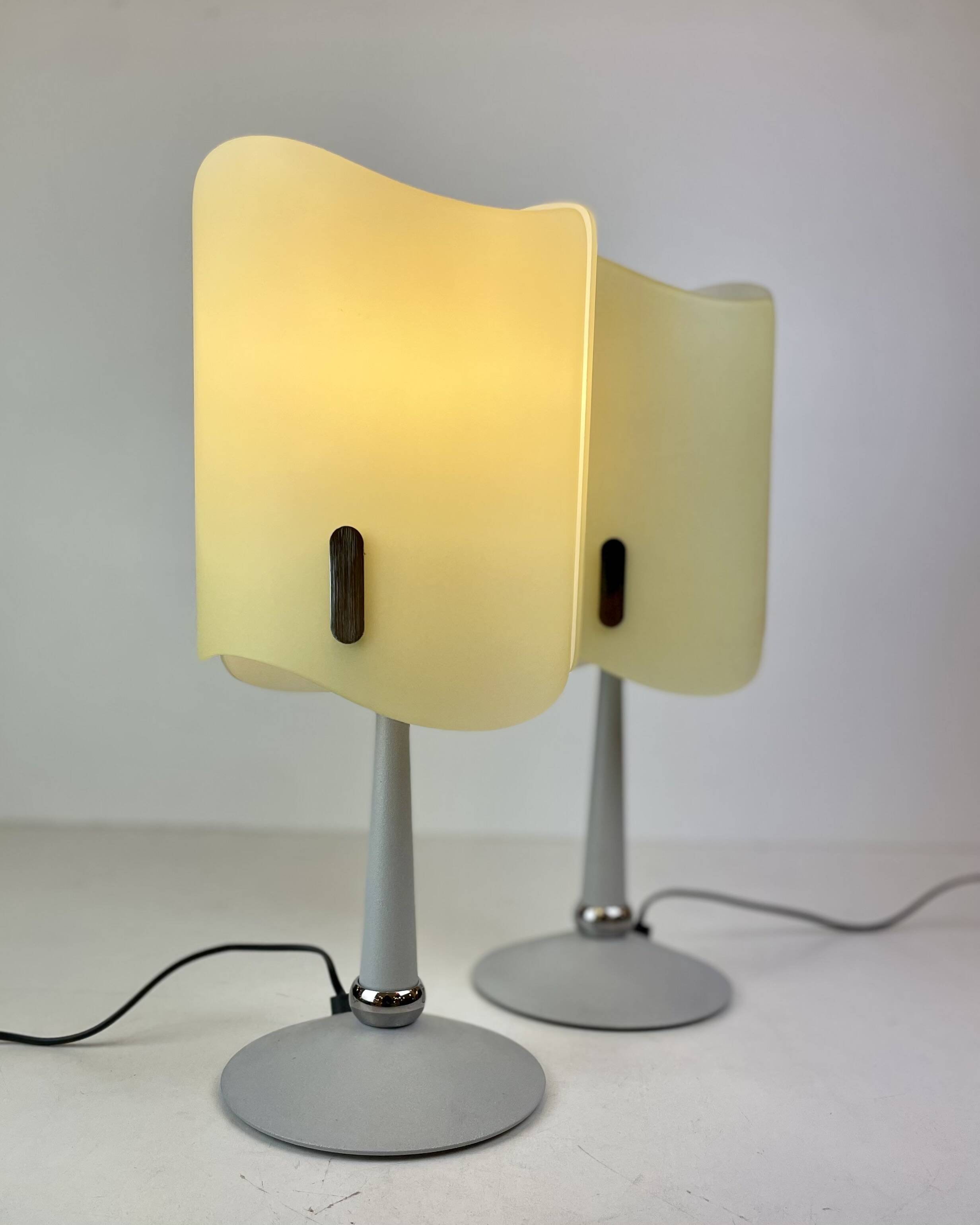 Pair of Italian Opaline Table Lamps, 1990s