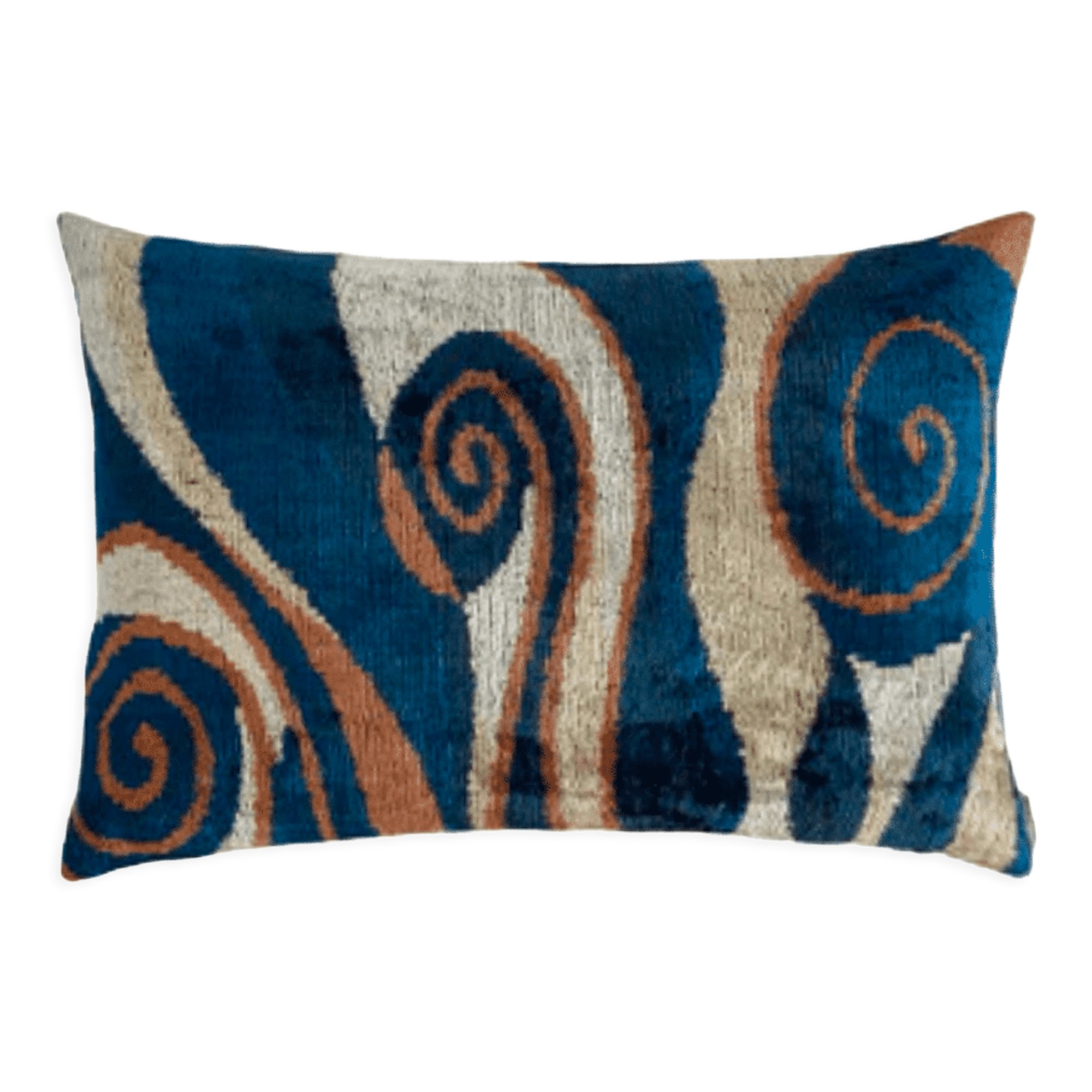 Ikat silk velvet cushion 40x60