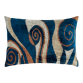 Coussin velours soie ikat 40x60