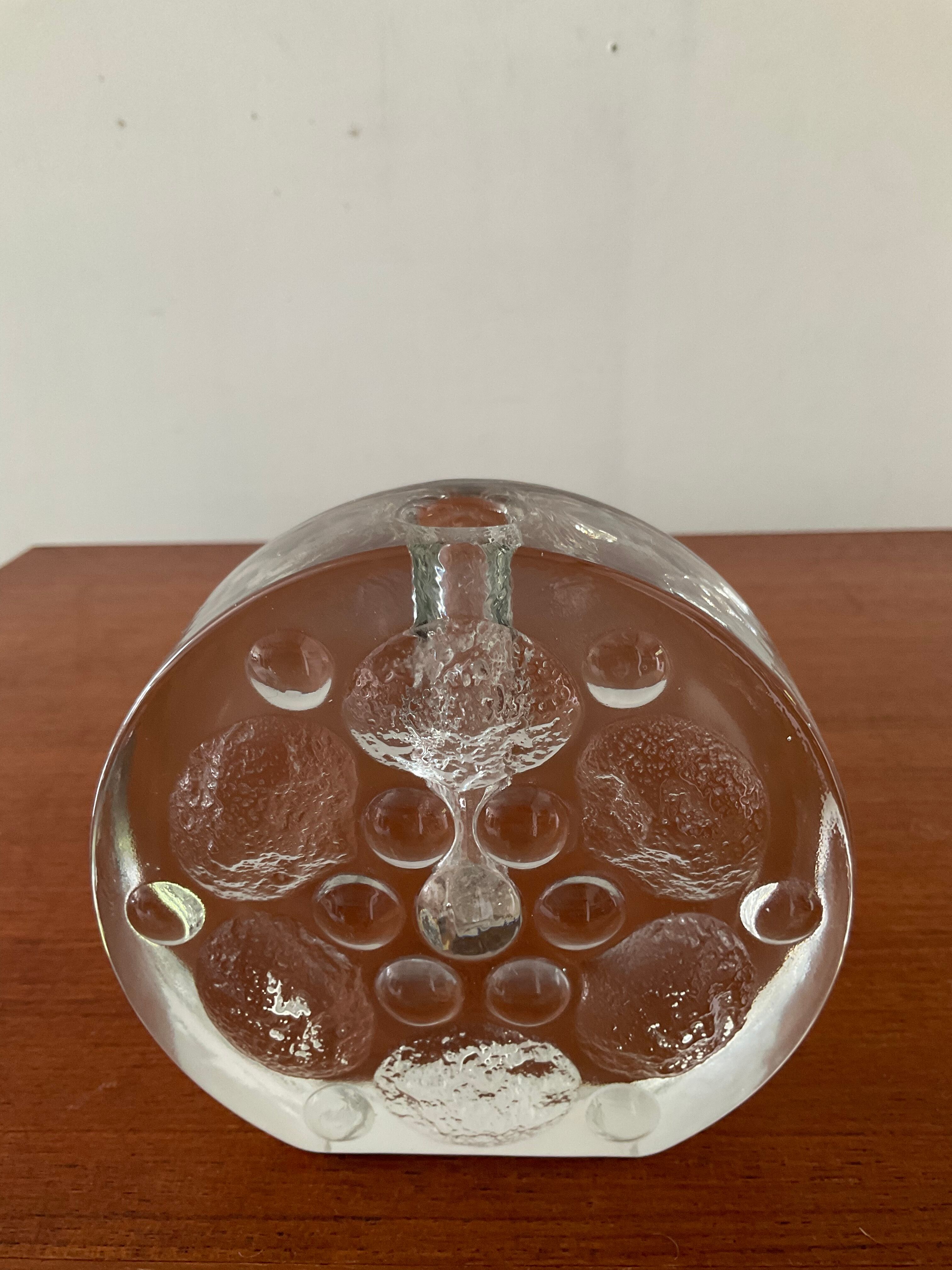 Vintage soliflore vase Pukeberg Glasbruck from the 70s