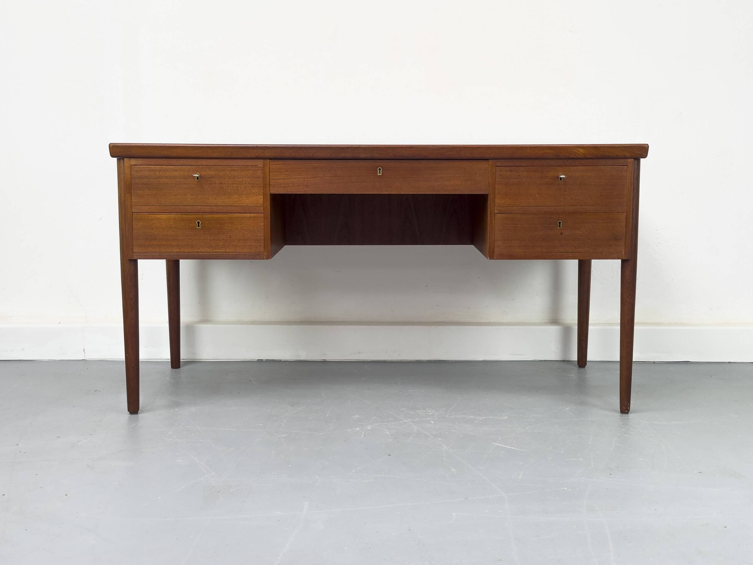 Danish Teak Desk with Drawers, 1960s
