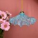 Vintage aabt-jour pendant lamp in blue Clichy glass