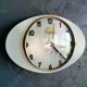 Horloge formica vintage pendule murale silencieuse ovale "Cadelec bleu"