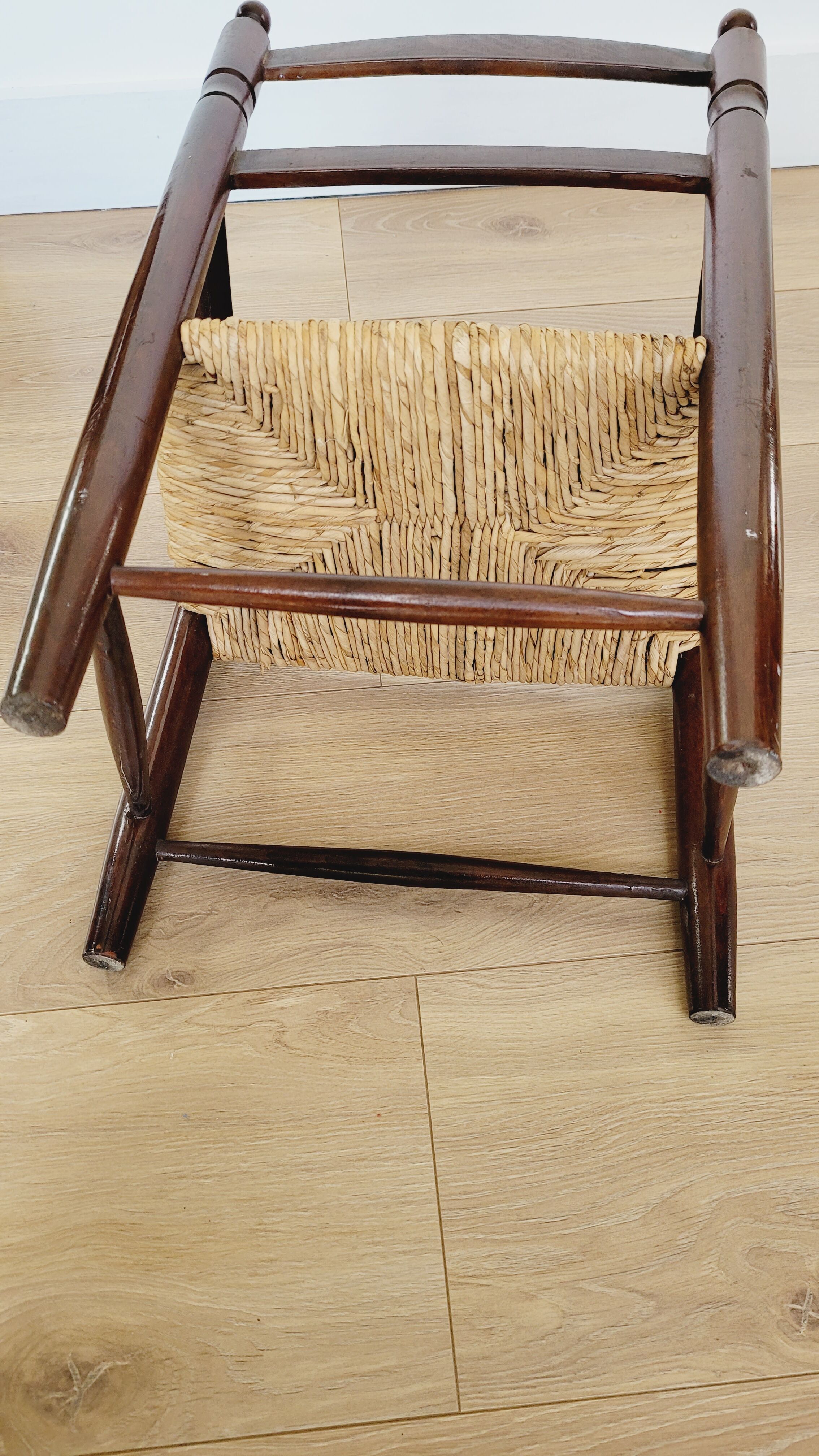 Chaise enfant bois et paille