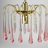 Chandelier pampilles pearl pink.