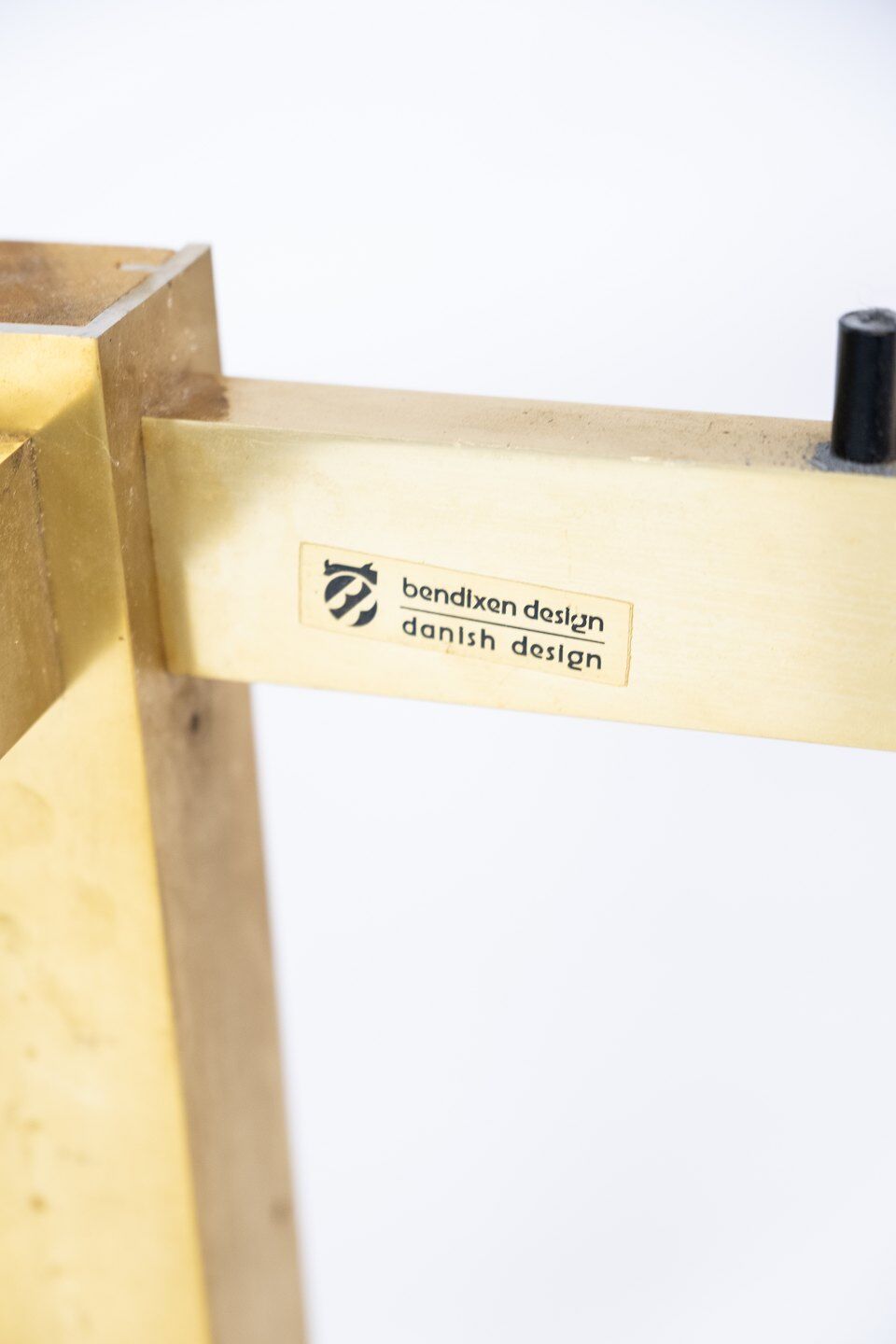 Coffee table with slate plate, frame of gilded metal and rosewood by Bendixen Design from the 1970s.