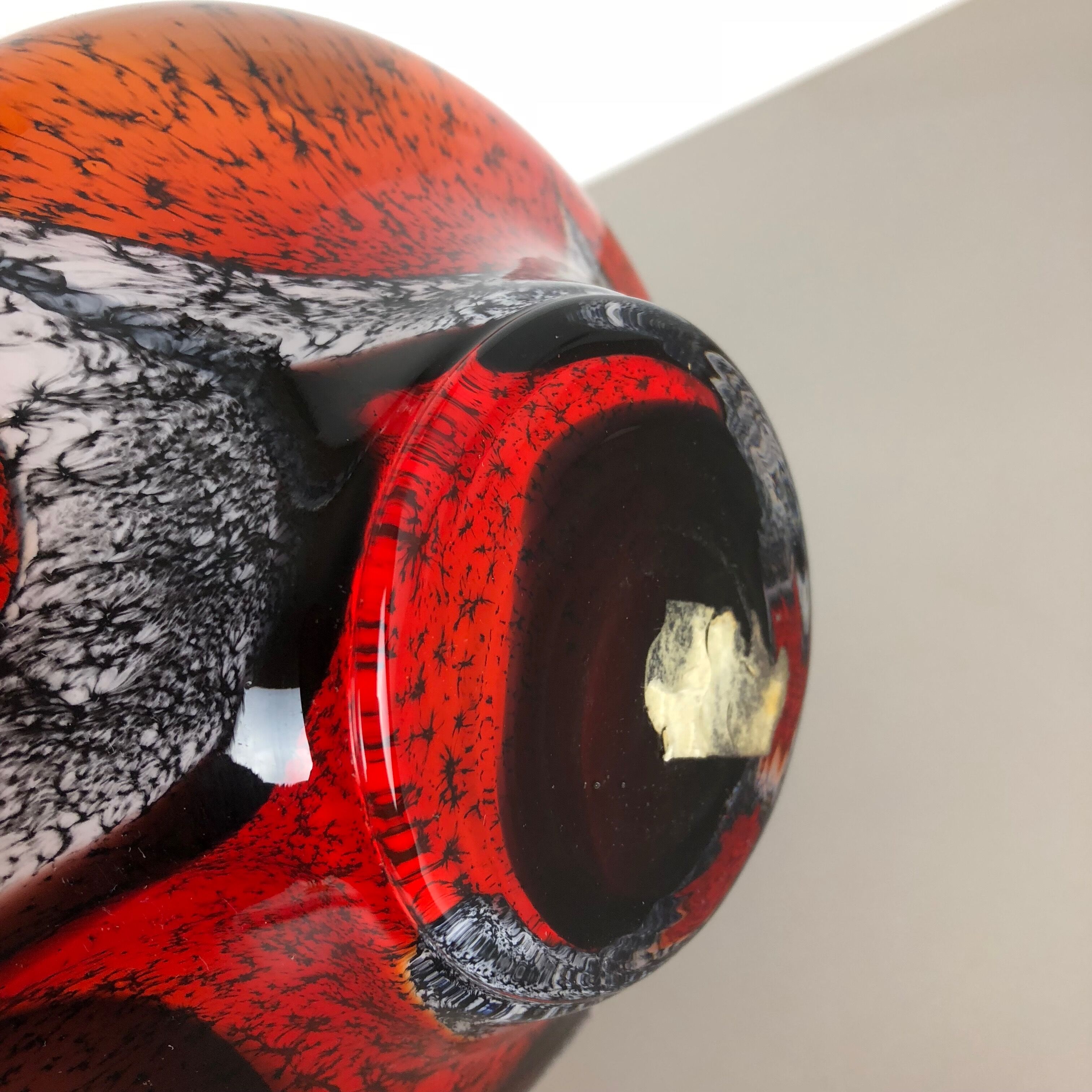 Extra Large Vintage Pop Art Opaline Florence Vase Design 1970s, Italy