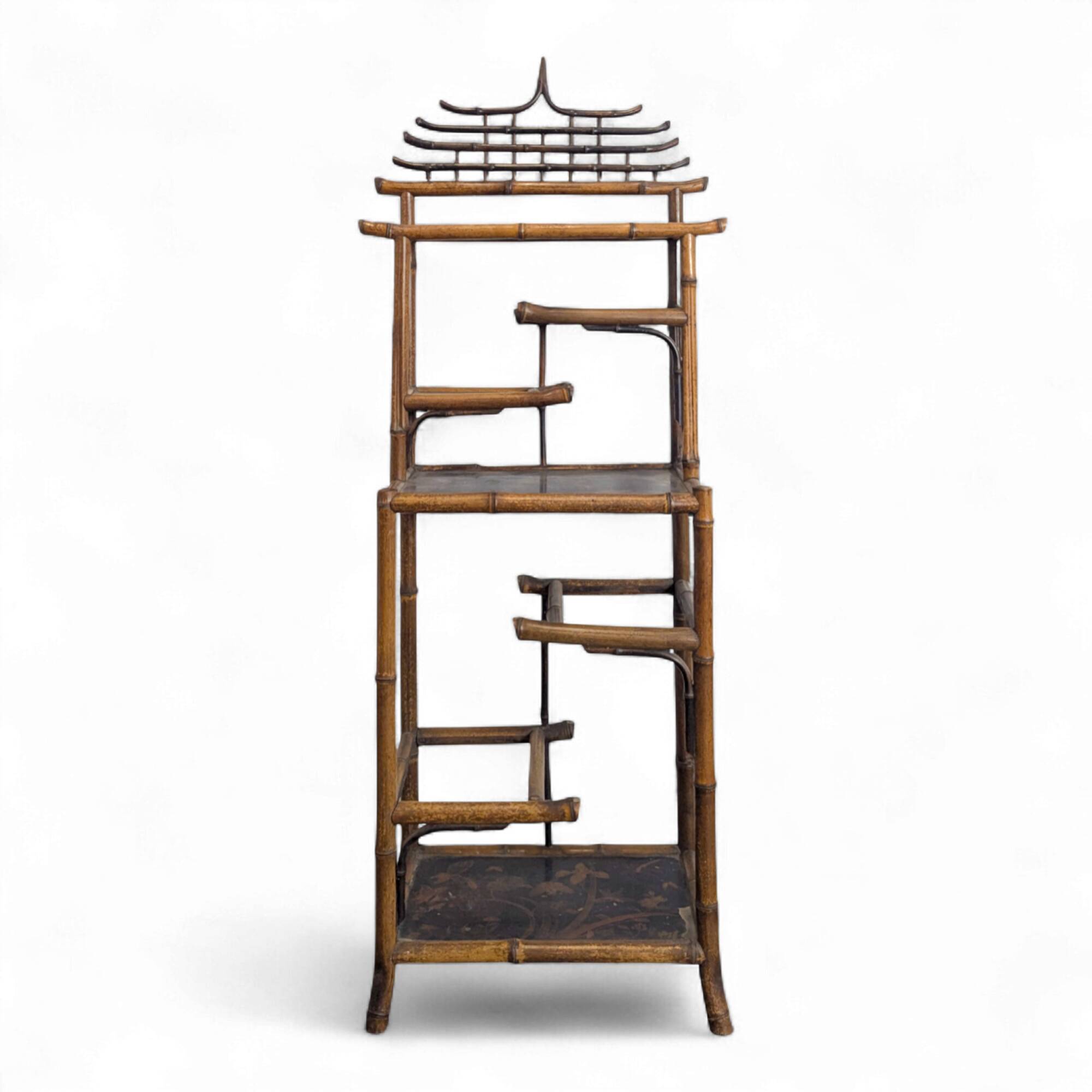 Asian bamboo bookcase