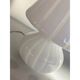 Mid-Century Modern Striped Milky-White "Fungo" Murano Glass Style Table Lam