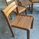 Set of 6 vintage wooden chairs
