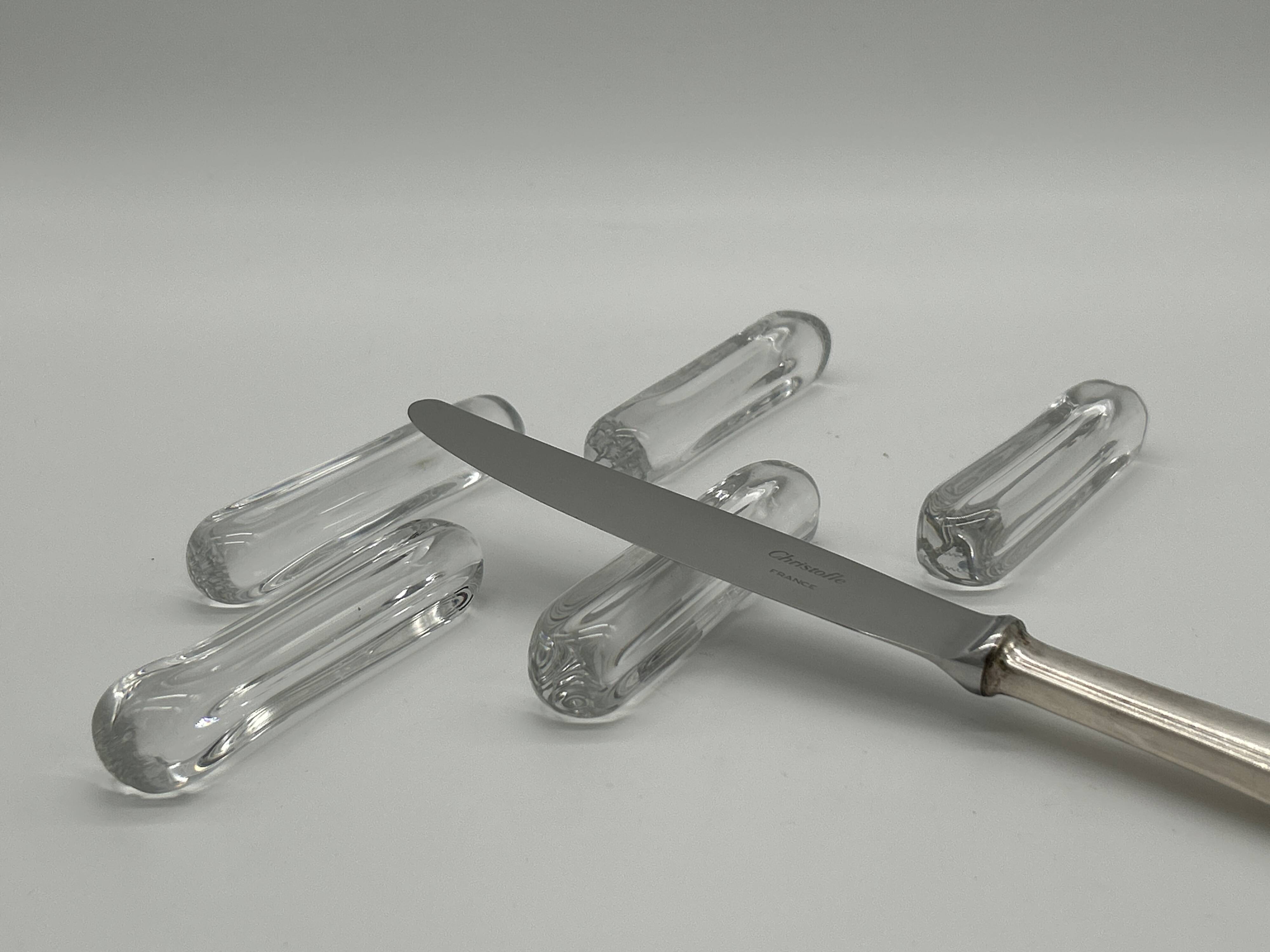 5 porte-couteaux en cristal de daum