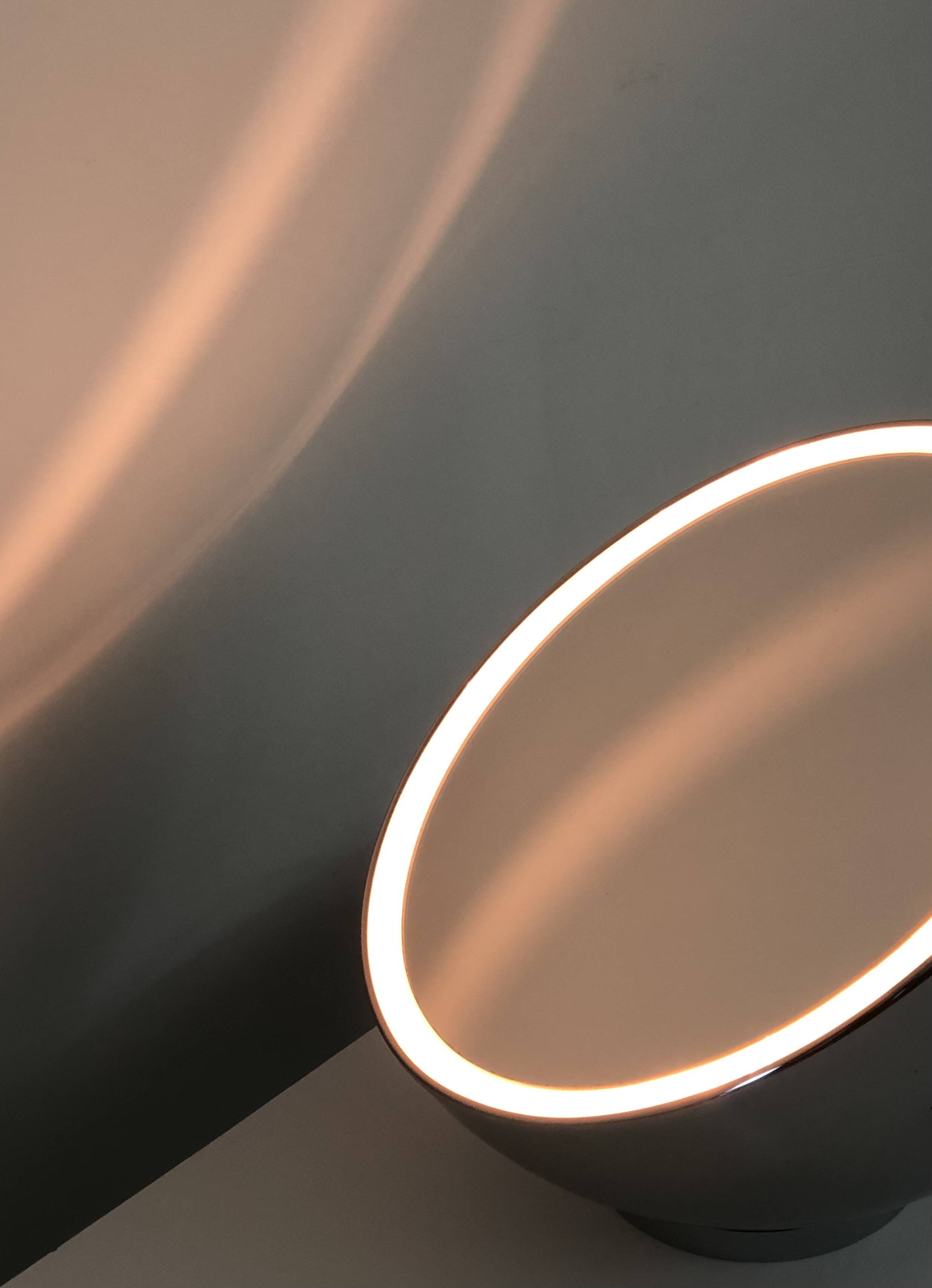 Eyeball mirror table lamp, Italy 1970s