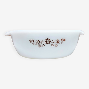 Pyr-O-Rey Brown Daisy 1950 Baking or gratin dish