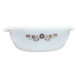 Pyr-O-Rey Brown Daisy 1950 Baking or gratin dish