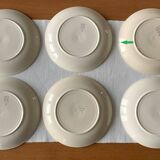 6 old earthenware dessert plates from Saint-Amand (North)