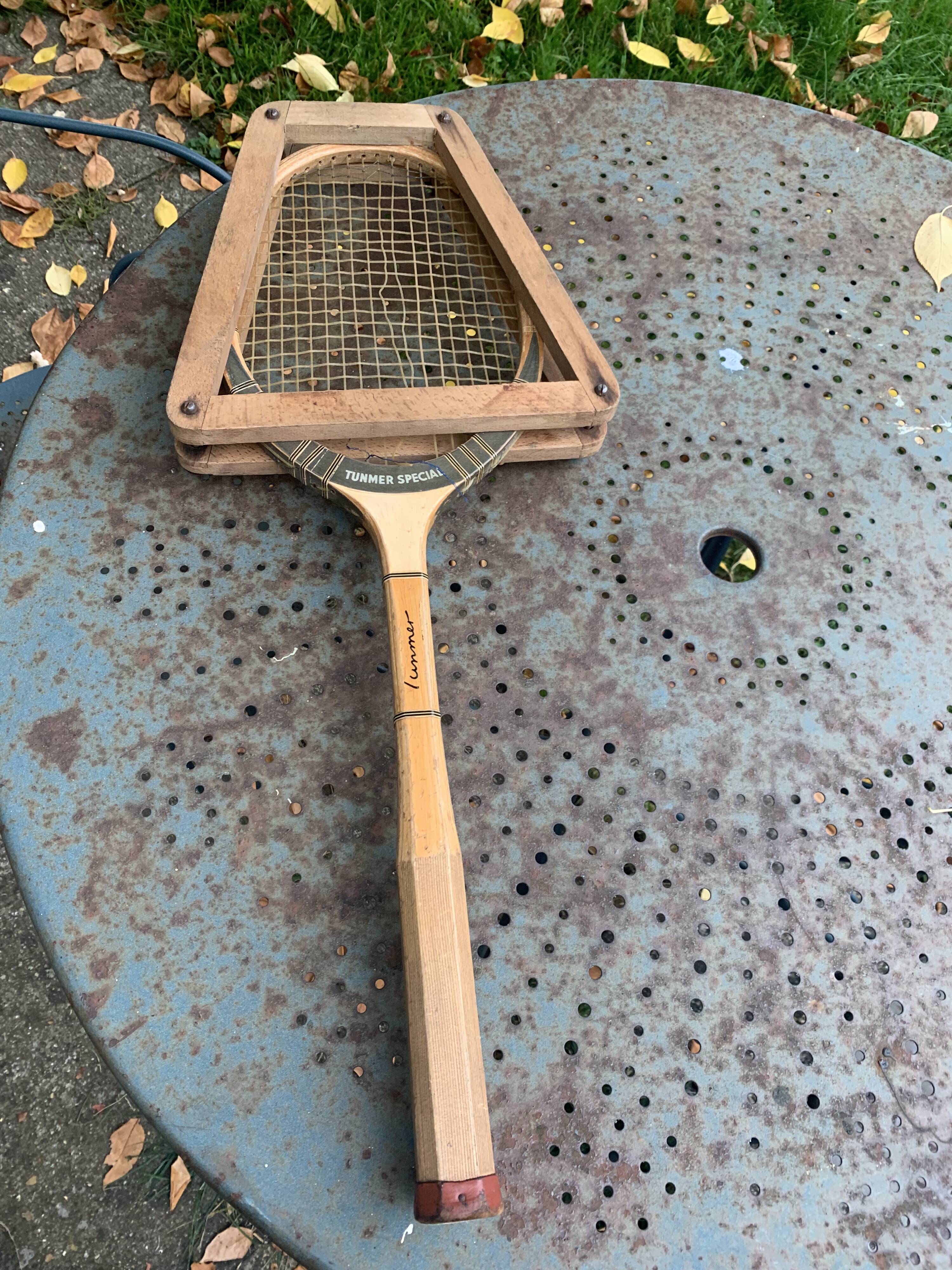 Tunmer special wooden tennis racket, vintage and collector wooden frame screen protector
