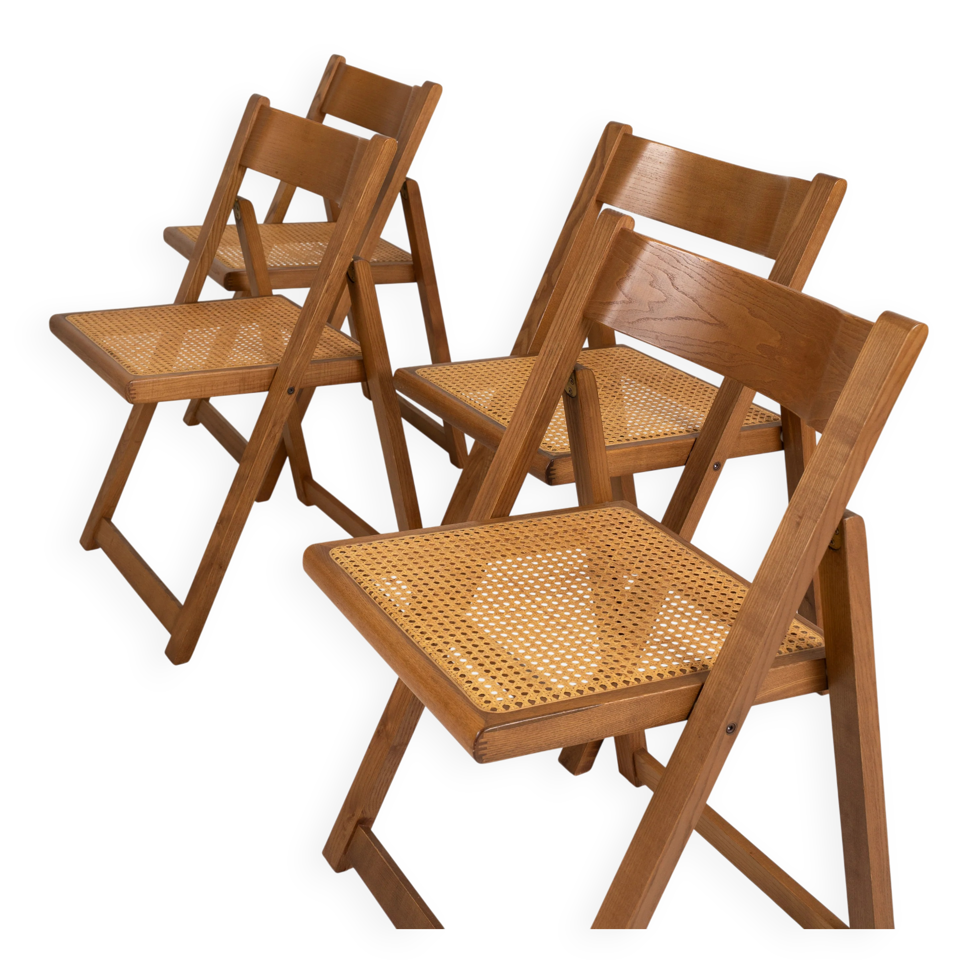 Set of Four Folding Dining Chairs,