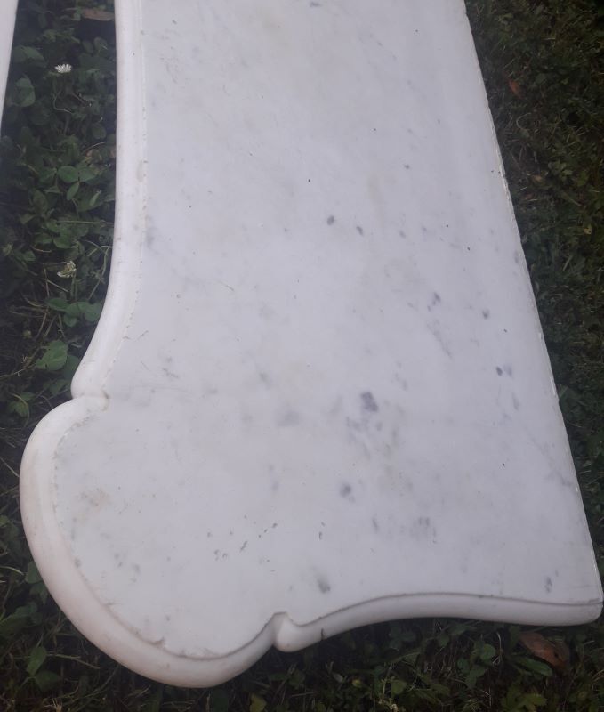 Fireplace XIX ° marble louis XV style with narrowed and floor slabs