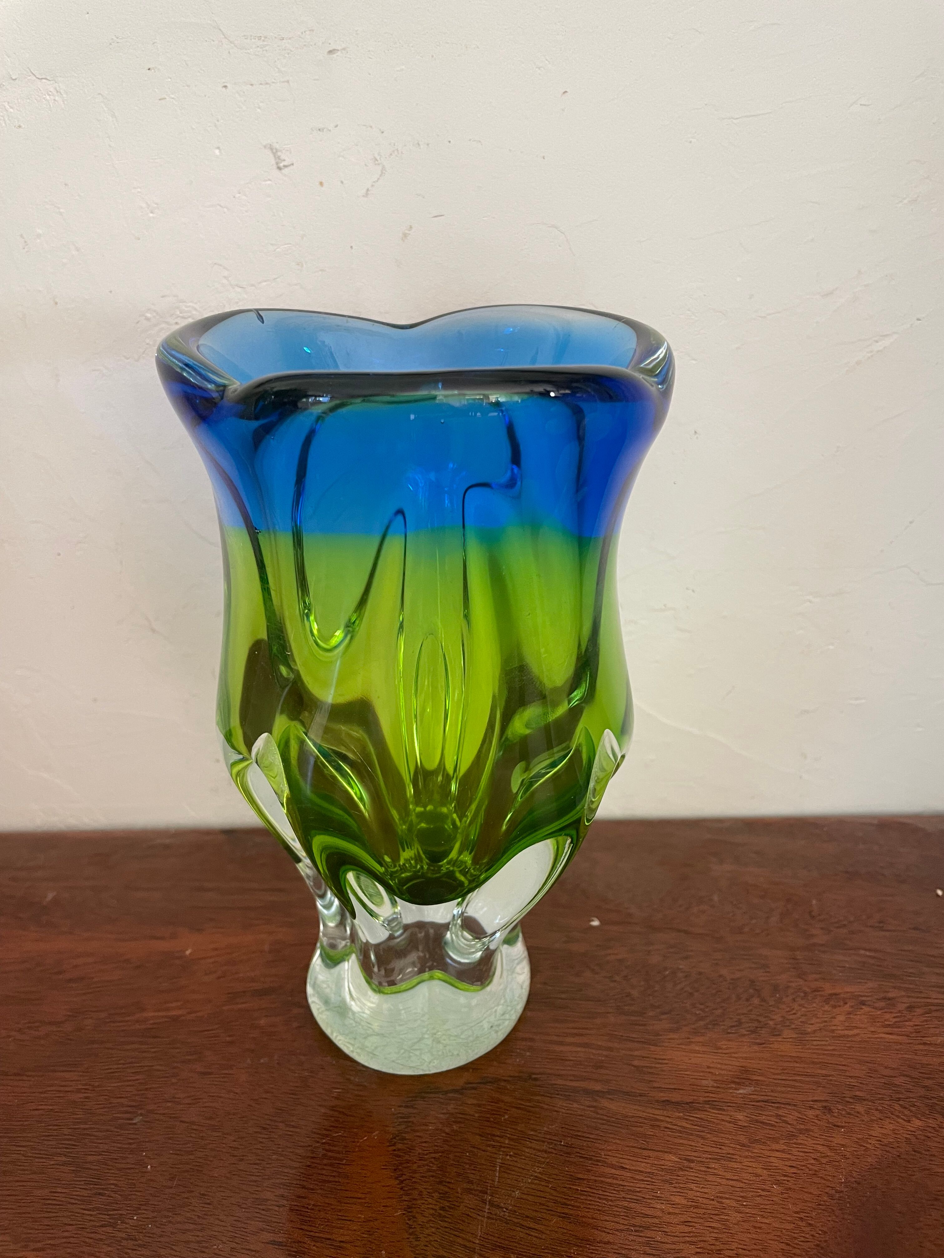 Vintage Bohemian glass vase