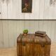 Antique trunk monogrammed coated canvas