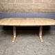 Oval extendable dining table in beech with Danish design.