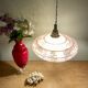 Suspension abat-jour vintage en verre de clichy rose