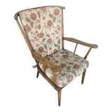 Antique BAUMANN Fan Chair Wood + Vintage Cushions #D877