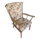 Fauteuil éventail ancien baumann bois + coussins vintage #d877