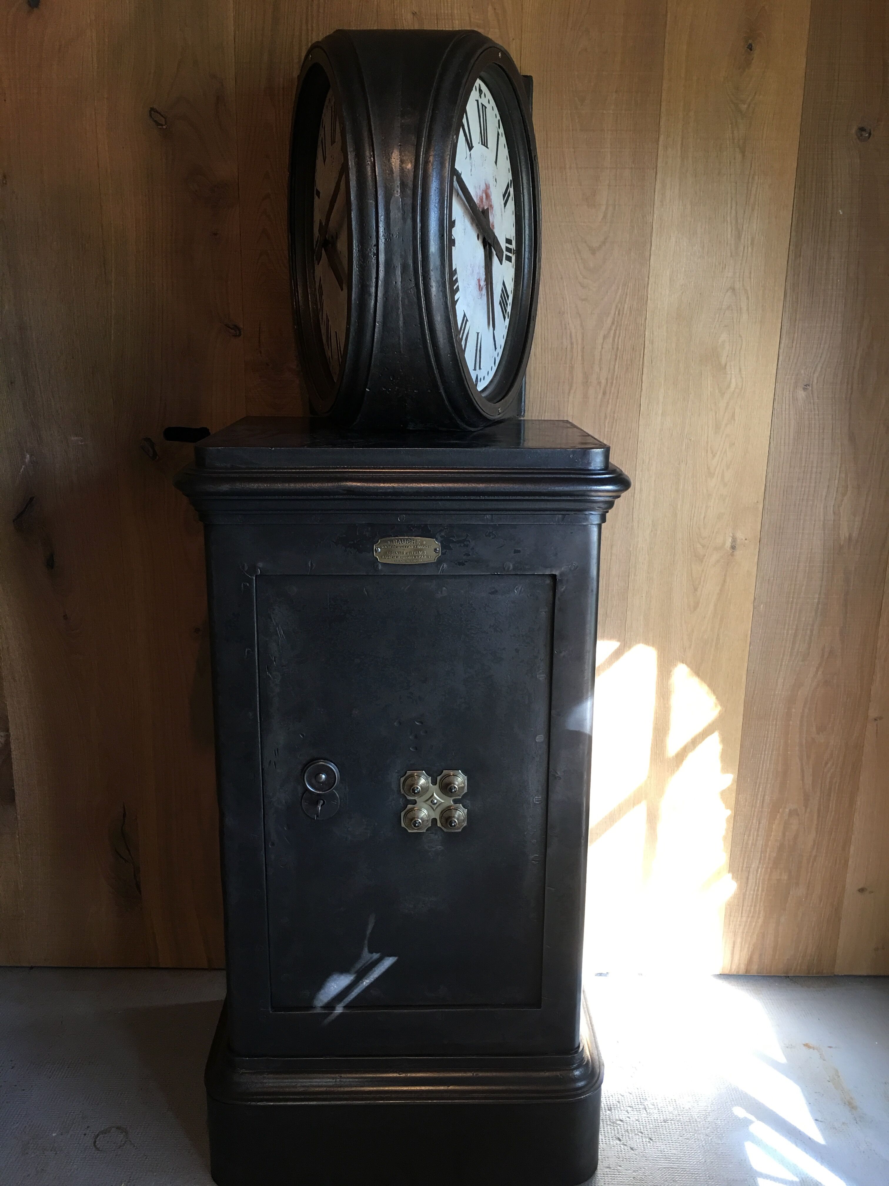 Old station clock Paul Garnier double shaped cast iron