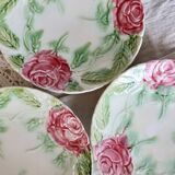 Vintage dessert plate with pink flowers