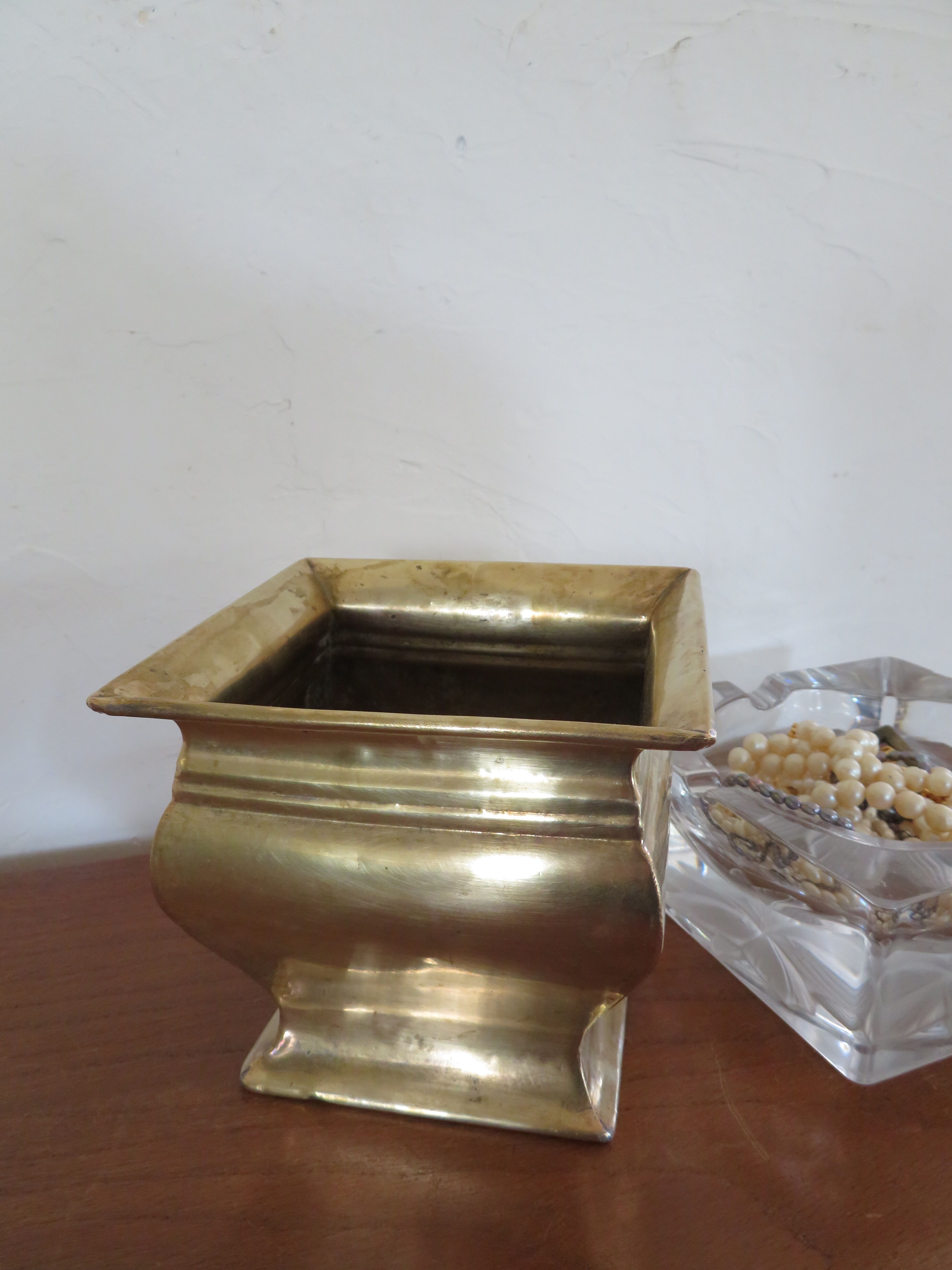 Vintage brass planter
